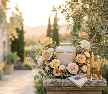 Elegant floral tribute for a direct cremation service